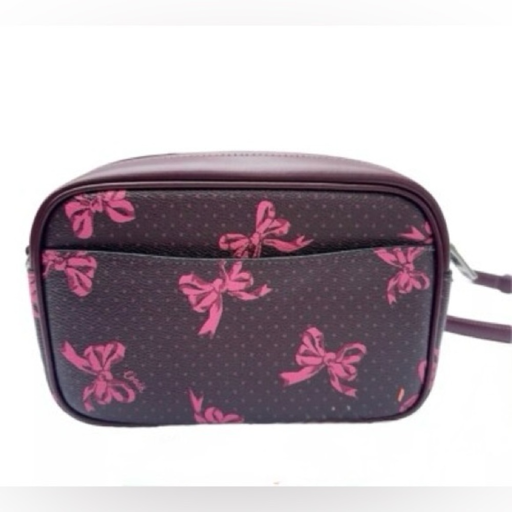 Coach Mini Jamie Camera Bag In Signature Canvas With Bow Print Purses Womens - Picture 7 of 15